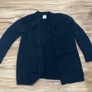 black fuzzy cardigan size M